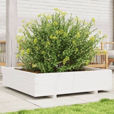 Jardinera blanca vidaXL 100x100x26.5 cm - Jardinera de madera Jardinera blanca vidaXL 100x100x26.5 cm - Jardinera de madera