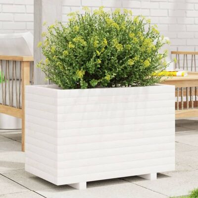 Jardinera Madera Maciza De Pino Blanco 70x40x49,5 Cm Vidaxl Jardinera Madera Maciza De Pino Blanco 70x40x49,5 Cm Vidaxl