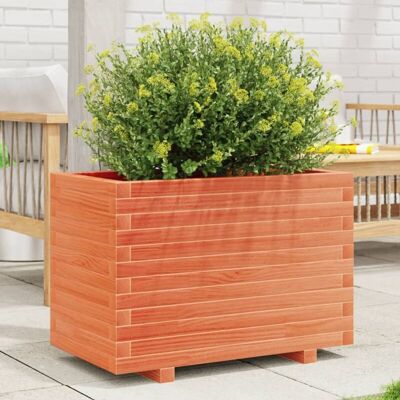 Jardinera madera maciza de pino marrón cera 70x40x49,5 cm - Maceta de jardín Jardinera madera maciza de pino marrón cera 70x40x49,5 cm - Maceta de jardín