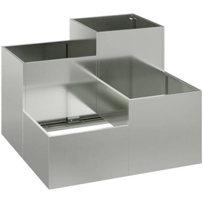 Maceta de jardín gris de acero galvanizado 80x80x60 cm - Maceta de jardín Maceta de jardín gris de acero galvanizado 80x80x60 cm - Maceta de jardín