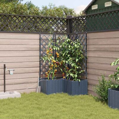Maceteros de Jardín VidaXL con Sistema de Riego 3 pzas Gris Maceteros de Jardín VidaXL con Sistema de Riego 3 pzas Gris