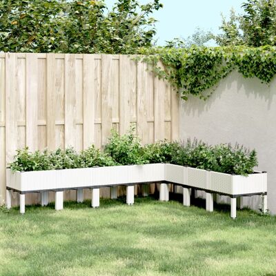 Jardinera de vidaXL con Piernas Blanca - Maceta de Jardín Jardinera de vidaXL con Piernas Blanca - Maceta de Jardín