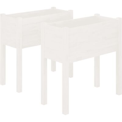 Set de Maceteros de Jardín de Pino Blanco vidaXL - 2 unidades, 70x31x70 cm Set de Maceteros de Jardín de Pino Blanco vidaXL - 2 unidades, 70x31x70 cm