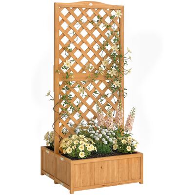 Outsunny Jardinera Con Enrejado De Madera Para Plantas Trepadoras, Con 2 Cajas Plegables, Base De Listones Para Patio, Terraza, 73x70x170 Cm, Natural Outsunny Jardinera Con Enrejado De Madera Para Plantas Trepadoras, Con 2 Cajas Plegables, Base De Listones Para Patio, Terraza, 73x70x170 Cm, Natural