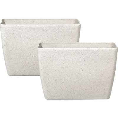 Beliani Juego de 2 Macetas de Piedra Beige - Maceta Beliani Juego de 2 Macetas de Piedra Beige - Maceta