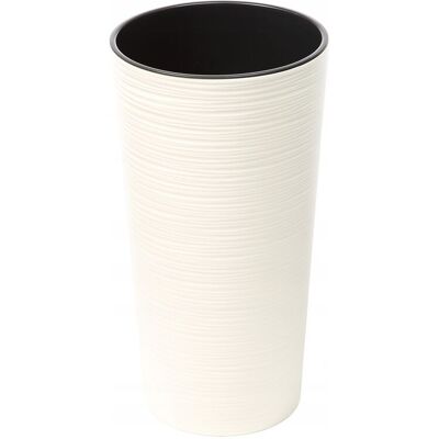 SHUMEE Maceta De Plástico Blanca Lamela 19 Cm X 19 X 36 Cm 1 Unidad. SHUMEE Maceta De Plástico Blanca Lamela 19 Cm X 19 X 36 Cm 1 Unidad.