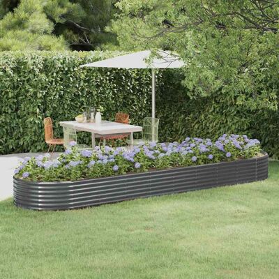 Jardinera de jardín vidaXL 396x100x36 cm Antracita - Jardièra de jardín Jardinera de jardín vidaXL 396x100x36 cm Antracita - Jardièra de jardín