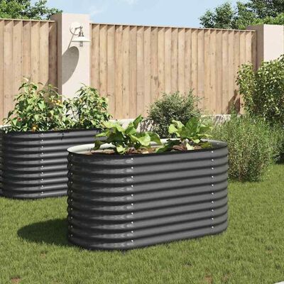 vidaXL Cama de jardín elevada 160x80x81 cm - Acero galvanizado - Gris vidaXL Cama de jardín elevada 160x80x81 cm - Acero galvanizado - Gris