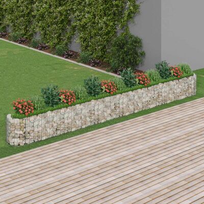 Jardín elevado de gaviones de hierro galvanizado vidaXL - Borde de jardín (540x50x50 cm) Jardín elevado de gaviones de hierro galvanizado vidaXL - Borde de jardín (540x50x50 cm)