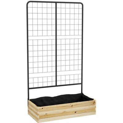 JHY DESIGN Macetero Elevado Con Enrejado, Jardinera De Madera Natural, Jardín De Hierbas Y Maceta Para Jardín Y Balcón, 80 X 38 X 145 Cm JHY DESIGN Macetero Elevado Con Enrejado, Jardinera De Madera Natural, Jardín De Hierbas Y Maceta Para Jardín Y Balcón, 80 X 38 X 145 Cm