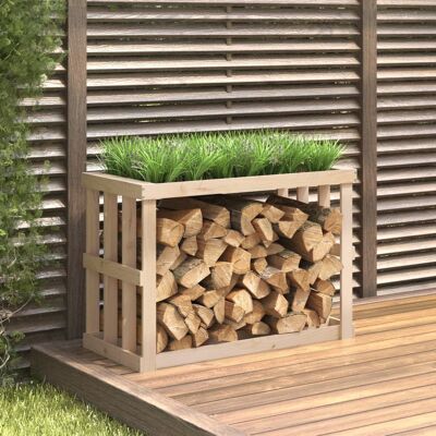 Estante para leña exterior vidaXL - 108x52x74 cm de pino macizo Estante para leña exterior vidaXL - 108x52x74 cm de pino macizo