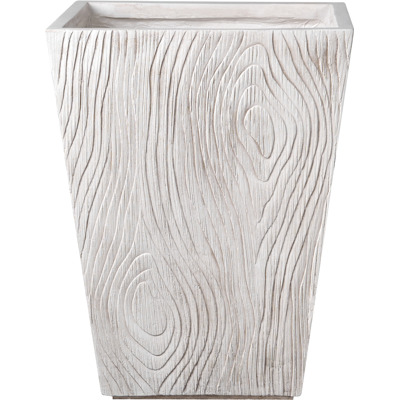 BELIANI Maceta Para Exterior E Interior Tiesto Decorativo Cuadrado De Fibra De Arcilla Estriada 42 X 42 X 50 Cm Beige Claro Baihe BELIANI Maceta Para Exterior E Interior Tiesto Decorativo Cuadrado De Fibra De Arcilla Estriada 42 X 42 X 50 Cm Beige Claro Baihe