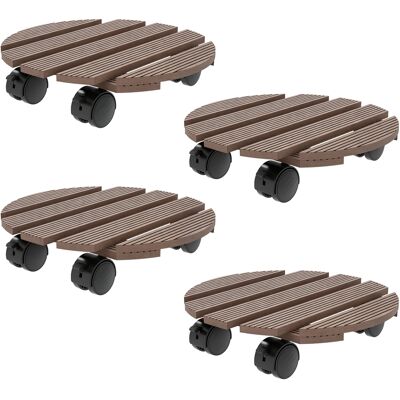 JHY DESIGN Juego De 4 Soportes Redondos Para Plantas De Ø30 Cm - Soportes Para Plantas Con Ruedas, Para Uso Interior Y Exterior. JHY DESIGN Juego De 4 Soportes Redondos Para Plantas De Ø30 Cm - Soportes Para Plantas Con Ruedas, Para Uso Interior Y Exterior.