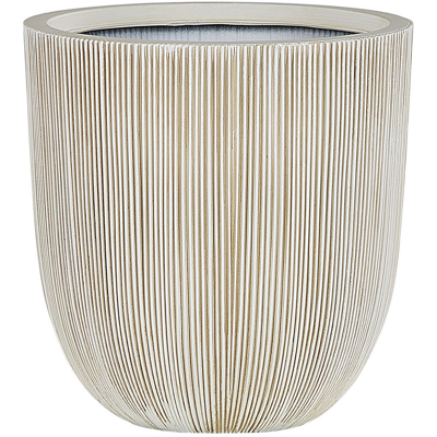 BELIANI Maceta De Poli Resina Beige Jardinera De Flores 33 X Ø 31 Cm Accesorios De Decoración Interior Al Aire Libre Minimalista Moderno Chios BELIANI Maceta De Poli Resina Beige Jardinera De Flores 33 X Ø 31 Cm Accesorios De Decoración Interior Al Aire Libre Minimalista Moderno Chios
