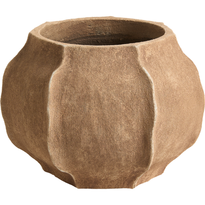 BELIANI Maceta Baja De Cemento De Jardín Interior Exterior 43 X 29 Cm Beige Inntal BELIANI Maceta Baja De Cemento De Jardín Interior Exterior 43 X 29 Cm Beige Inntal