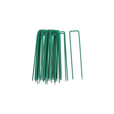 TREETALK 50 Estacas Para Fijar Mantillo De Plantas Para Jardín, Grapas En Forma De U Para Tela Antihierbas, Galvanizadas En Caliente (150 Mm De Altura). TREETALK 50 Estacas Para Fijar Mantillo De Plantas Para Jardín, Grapas En Forma De U Para Tela Antihierbas, Galvanizadas En Caliente (150 Mm De Altura).