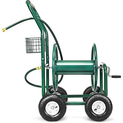 COSTWAY Carro Portamangueras Metal Carrito De Manguera De Jardín Reigo Soporte De Manguera Verde COSTWAY Carro Portamangueras Metal Carrito De Manguera De Jardín Reigo Soporte De Manguera Verde