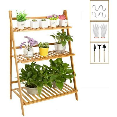 Escalera Para Flores De Bambú Unho Estantería Decorativa Para Macetas Soporte Para Plantas Exterior Interior Jardín Con 3 Niveles 70 X 38 X 97cm Escalera Para Flores De Bambú Unho Estantería Decorativa Para Macetas Soporte Para Plantas Exterior Interior Jardín Con 3 Niveles 70 X 38 X 97cm