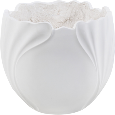 BELIANI Maceta De Óxido De Magnesio Con Forma De Flor Escultural Para Jardín Interior Exterior Resistente A La Intemperie 40 L Blanco Crema Arpone BELIANI Maceta De Óxido De Magnesio Con Forma De Flor Escultural Para Jardín Interior Exterior Resistente A La Intemperie 40 L Blanco Crema Arpone