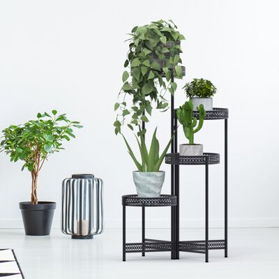Unho - Soporte Para Plantas De Metal Plegable Estanteria Escalera Macetas Decorativas Interior Exterior, 53 X 90 Cm Unho - Soporte Para Plantas De Metal Plegable Estanteria Escalera Macetas Decorativas Interior Exterior, 53 X 90 Cm