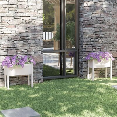 Set de Maceteros de Jardín de Pino Blanco vidaXL - 2 unidades, 70x31x70 cm Set de Maceteros de Jardín de Pino Blanco vidaXL - 2 unidades, 70x31x70 cm