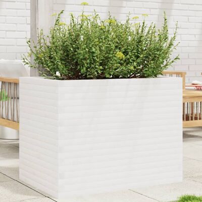 Jardinera blanca vidaXL 90x60x68,5 cm Madera maciza de pino - Maceta de jardín Jardinera blanca vidaXL 90x60x68,5 cm Madera maciza de pino - Maceta de jardín