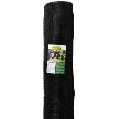 FAURA Malla Antipájaros Negra, Rollo De 2x100 Metros FAURA Malla Antipájaros Negra, Rollo De 2x100 Metros