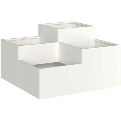 HELLOSHOP26 Jardinera De Jardín Rectangular Moderna 80 X 80 X 48 Cm Drenaje Eficiente De Acero Blanco 020052056 HELLOSHOP26 Jardinera De Jardín Rectangular Moderna 80 X 80 X 48 Cm Drenaje Eficiente De Acero Blanco 020052056