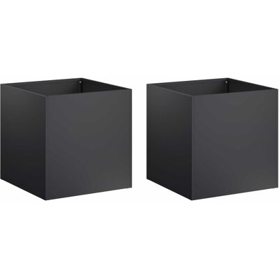 Macetero De Jardín 2 Uds. Negro 20 X 20 X 20 Cm Vidaxl Macetero De Jardín 2 Uds. Negro 20 X 20 X 20 Cm Vidaxl