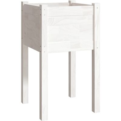 Jardinera de pino macizo blanca vidaXL - Maceta para exteriores Jardinera de pino macizo blanca vidaXL - Maceta para exteriores