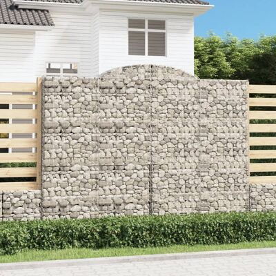 vidaXL Cestas de gaviones arqueadas - 7 uds - Hierro galvanizado - Barrera decorativa vidaXL Cestas de gaviones arqueadas - 7 uds - Hierro galvanizado - Barrera decorativa