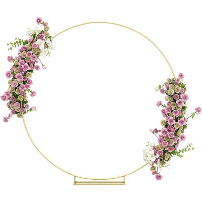 JHY DESIGN Arco Redondo De Metal Para Jardín, Ideal Para Rosas O Como Arco Decorativo Para Bodas, Con Recubrimiento En Polvo, 230 X 28 X 234 Cm, Color Dorado. JHY DESIGN Arco Redondo De Metal Para Jardín, Ideal Para Rosas O Como Arco Decorativo Para Bodas, Con Recubrimiento En Polvo, 230 X 28 X 234 Cm, Color Dorado.