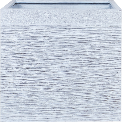 BELIANI Maceta Blanca Sólida De Fibra De Arcilla Cuadrada 50 X 50 X 46 Cm Resistentes A Los Rayos Uv Paros BELIANI Maceta Blanca Sólida De Fibra De Arcilla Cuadrada 50 X 50 X 46 Cm Resistentes A Los Rayos Uv Paros