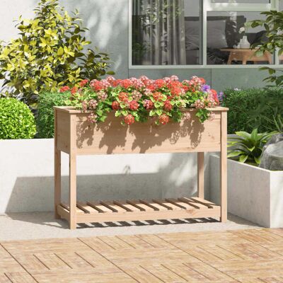 Jardinera de madera de pino maciza con estante - Tipo de jardín Jardinera de madera de pino maciza con estante - Tipo de jardín