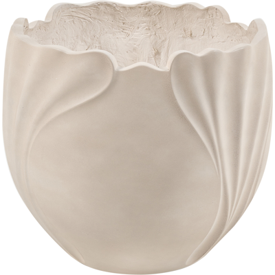 BELIANI Maceta De Óxido De Magnesio Con Forma De Flor Escultural Para Jardín Interior Exterior Resistente A La Intemperie 40 L Beige Claro Arpone BELIANI Maceta De Óxido De Magnesio Con Forma De Flor Escultural Para Jardín Interior Exterior Resistente A La Intemperie 40 L Beige Claro Arpone