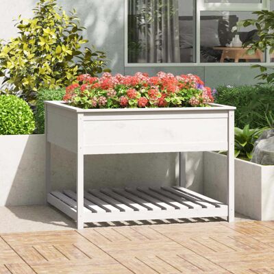 Maceta con estante blanca 111,5x111,5x81 cm vidaXL - Maceta con estante Maceta con estante blanca 111,5x111,5x81 cm vidaXL - Maceta con estante