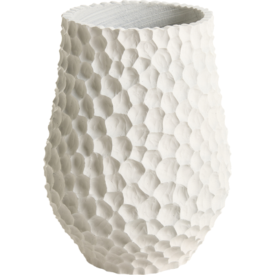 BELIANI Maceta Alta De Cemento De Jardín Interior Exterior 34 X 47 Cm Blanco Pillersee BELIANI Maceta Alta De Cemento De Jardín Interior Exterior 34 X 47 Cm Blanco Pillersee