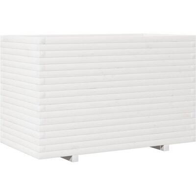 Jardinera de madera maciza de pino blanca 110x60x72 cm vidaXL - Jardinera Jardinera de madera maciza de pino blanca 110x60x72 cm vidaXL - Jardinera