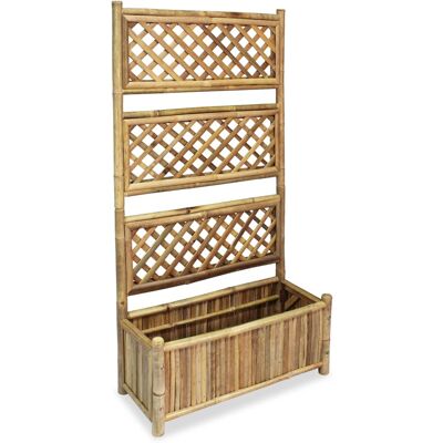 HelloShop26 - Cama de jardín de bambú 70cm - Elevada para plantas y flores HelloShop26 - Cama de jardín de bambú 70cm - Elevada para plantas y flores