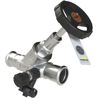 Kemper Niro Válvula Combinada Antirretorno De Paso Recto, Con Válvula De Vaciado, Mapress, Figura 060 01, Dn 50, 0600105000 Kemper Niro Válvula Combinada Antirretorno De Paso Recto, Con Válvula De Vaciado, Mapress, Figura 060 01, Dn 50, 0600105000