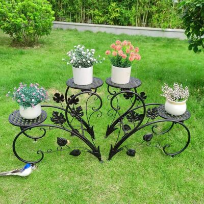 Estantería De Hierro Para Macetas Soporte Plantas Para Decoración Interior 93x40x23cm Negro - Unho Estantería De Hierro Para Macetas Soporte Plantas Para Decoración Interior 93x40x23cm Negro - Unho
