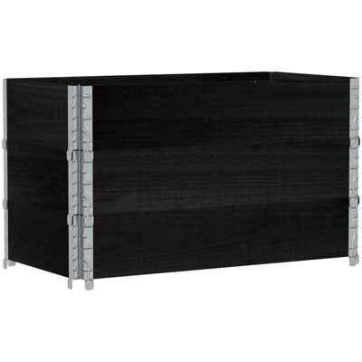 Jardinera de madera maciza de pino negro 100x50 cm Vidaxl - Jardinera Jardinera de madera maciza de pino negro 100x50 cm Vidaxl - Jardinera