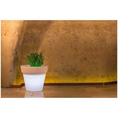 IDRALITE Maceta Con Led De Resina H 45 Mod. Begonia Redonda Led Multicolor IDRALITE Maceta Con Led De Resina H 45 Mod. Begonia Redonda Led Multicolor