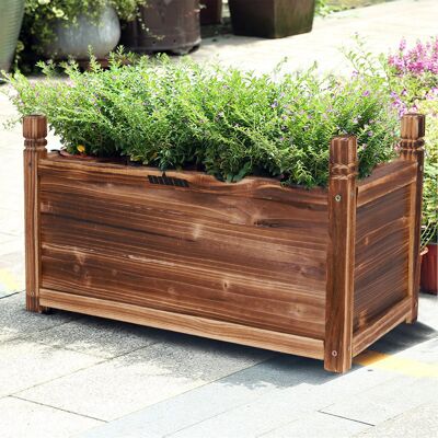 Unho - Huerto De Madera Maciza - 60x30x34cm - Jardinera Exterior Para Jardín Terraza Unho - Huerto De Madera Maciza - 60x30x34cm - Jardinera Exterior Para Jardín Terraza