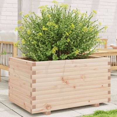 Jardinera de madera maciza de pino vidaXL 90x60x49,5 cm - Maceta para exteriores Jardinera de madera maciza de pino vidaXL 90x60x49,5 cm - Maceta para exteriores
