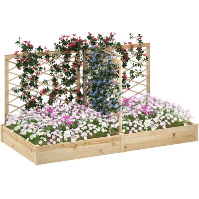 JHY DESIGN Fioriera Con 3 Tralicci Regolabili, Fioriera In Legno Per Balcone, Terrazzo, Patio, 222x114x109 Cm, Effetto Legno Naturale JHY DESIGN Fioriera Con 3 Tralicci Regolabili, Fioriera In Legno Per Balcone, Terrazzo, Patio, 222x114x109 Cm, Effetto Legno Naturale