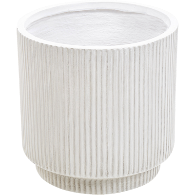 BELIANI Maceta De Mezcla De Arcilla Blanco Crema 30 Cm Agujero Drenaje Acabado Vertical Daria BELIANI Maceta De Mezcla De Arcilla Blanco Crema 30 Cm Agujero Drenaje Acabado Vertical Daria