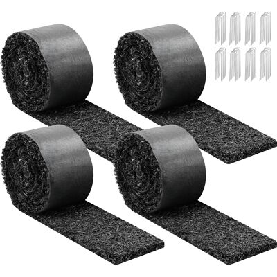 Mophorn Mantillo De Caucho Para Paisajismo 305 X 11,5 Cm, Grosor De 1,3 Cm, 4 Rollos Con Estacas, Bordes De Jardín Ajustables, Ideal Para Patios, Huertos Y Árboles Frutales Mophorn Mantillo De Caucho Para Paisajismo 305 X 11,5 Cm, Grosor De 1,3 Cm, 4 Rollos Con Estacas, Bordes De Jardín Ajustables, Ideal Para Patios, Huertos Y Árboles Frutales