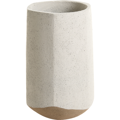 BELIANI Maceta Alta De Cemento De Jardín Interior Exterior 32 X 49 Cm Blanco Crema Jauntal BELIANI Maceta Alta De Cemento De Jardín Interior Exterior 32 X 49 Cm Blanco Crema Jauntal