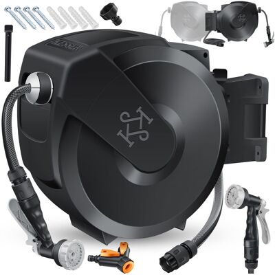 Kesser® Enrollador De Manguera Mural Automático - 15 M, Antracita / Negro Kesser® Enrollador De Manguera Mural Automático - 15 M, Antracita / Negro